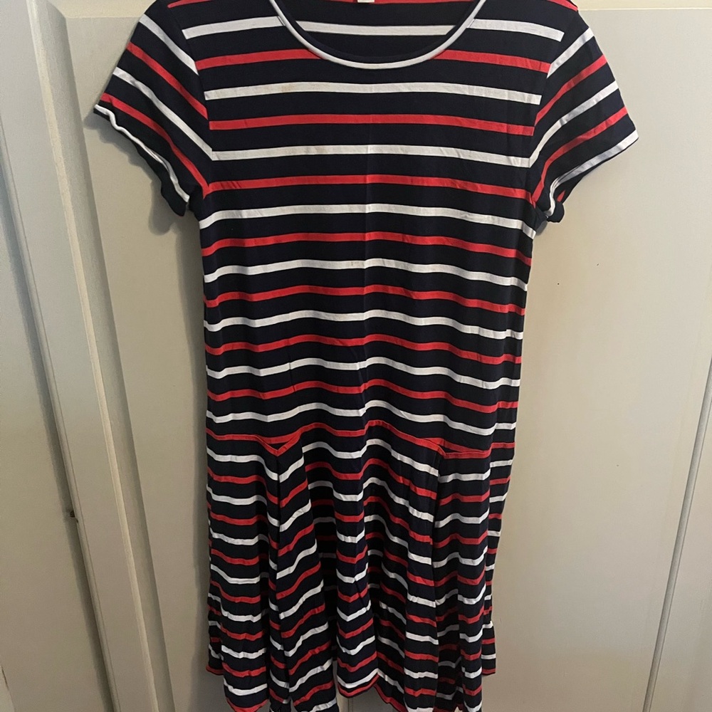 Crewcuts Navy and Red Striped Dress